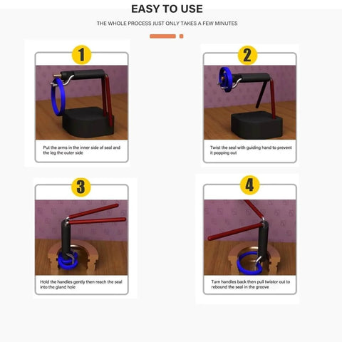 Four-step guide to using Pro Grade Hydraulic Cylinder Seal Kit With Rod Seal Install Tool And U Cup Twistor Installation Tools