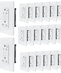 Top Notch 20 Amp GFCI Outlet 20 Pack With Bright LED Indicator And Rain Ready Slim Wall Receptacle products displayed together.