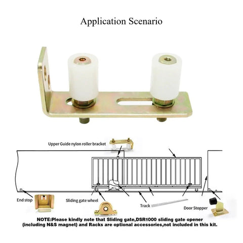 Slide Gate Guide Roller With L Post Bracket Adjustable Dual Nylon Rollers For Patio Doors And Sliding Gates Built To Last