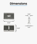66 Block Bridging Clips, 100 Pack Tin Plated Phosphor Bronze for No Fuss Quick Install Electrical Terminal Interconnection dimensions