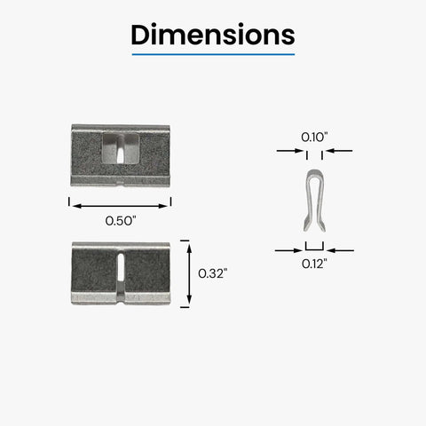 66 Block Bridging Clips, 100 Pack Tin Plated Phosphor Bronze for No Fuss Quick Install Electrical Terminal Interconnection dimensions