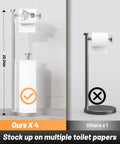 One Hand Tear Free Damping Toilet Paper Holder Stand with storage for 4 rolls comparison with standard holder on side