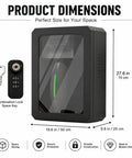 Heavy Duty EV Charger Wall Cover And Tough As Nails Steel Electrical Box featuring product dimensions and combination lock.