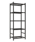 Space Saving 5 Tier Metal Shelving Unit With Self Leveling Feet Hella Sturdy Wire Rack Organizer For Garage Kitchen Pantry Closet Black showcasing a side view.