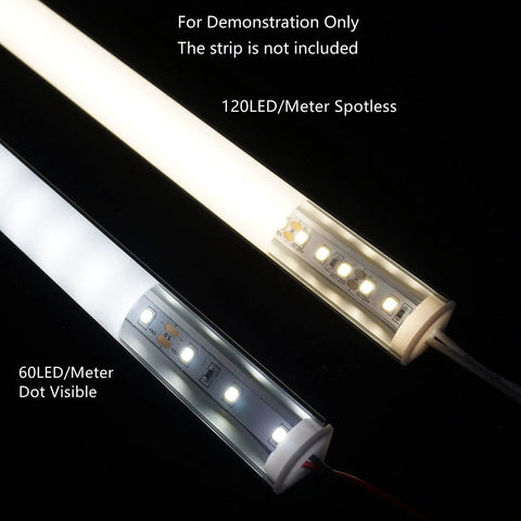 Six Pack 16 Inch V Shape LED Strip Black Channel with anti UV diffuser shown without strips for demonstration