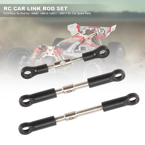7 Piece Front And Rear Tie Rod Servo Link Rod Set With Ball Heads For 144001 144010 124017 And 124019 RC Cars Durable Metal And Plastic Upgrade Easy To Install Precision Steering Replacement Parts, RC tie rods