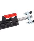 50mm Stroke Push Pull Toggle Clamp with red ribbed handle in heavy duty high carbon steel for precision metalwork