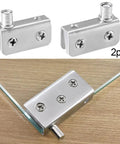 Heavy Duty Stainless Steel Glass Door Hinge With Adjustable Clamp Pivot For Shower Cabinet And Display Case Hardware in brushed finish.