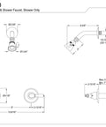Technical diagram of Oil Rubbed Bronze Shower Faucet For Wall Mount With Solid Brass Construction And Duraseal Washerless Cartridge