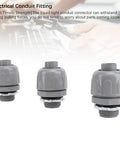 Tough As Nails 20 Pack Half Inch Npt Liquid Tight Conduit Connectors rugged nylon fittings for electrical installations.