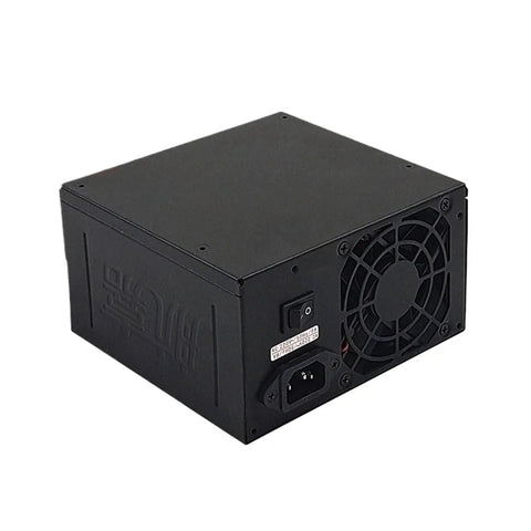 Beefy 500W ATX Power Supply For Industrial Use 220V Input Dual 8 Pin Connectors Rock Solid ATX PSU With Reliable Output And Easy Install Built For Durable Performance And Simple Upgrades, black metal unit with fan grille