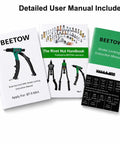 Grab This Badass 8-Inch Rivet Nut Gun Kit For Quick Repairs! Comes With Nine Mandrels And One Hundred Nuts For Metal Or Drywall Jobs. Perfect Stroke Control Makes Fastening Easy Plus Hard Case Keeps Gear Safe On Job Sites., instruction manuals and mandrel guide