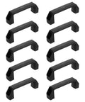 Ten Pack Rectangular Plastic Pull Handles With 115mm Center Hole For Cabinets And Drawers Luggage Mechanical Equipment And Garages In Black