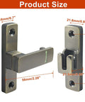 Heavy Duty 90 And 180 Degree Flip Latch Lock dimensions detailed view, antique bronze finish for sliding barn doors, gates, sheds.