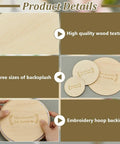 Image of Six Pcs Wooden Backing Plates For Finishing Embroidery Hoops In Three Round Sizes 5.9In, 3.9In And 3In, no hanging ring included.