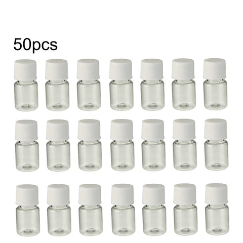 50 Pack Clear 5Ml Plastic Lab Bottles With Wide Mouth Caps For Reagents, Samples And Liquid Storage, Transparent Cylindrical Polyethylene Bottles With Leakproof Screw Caps, Your Go To Food Safe Lab Storage Solution. 50pcs clear bottles