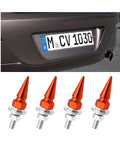 4 Pack Anti Theft Aluminum Alloy License Plate Screws For Front And Rear Mounting, Built Tough Vehicle Frame Fasteners Bolts, Universal Fit, Easy Install, Bright Orange Color