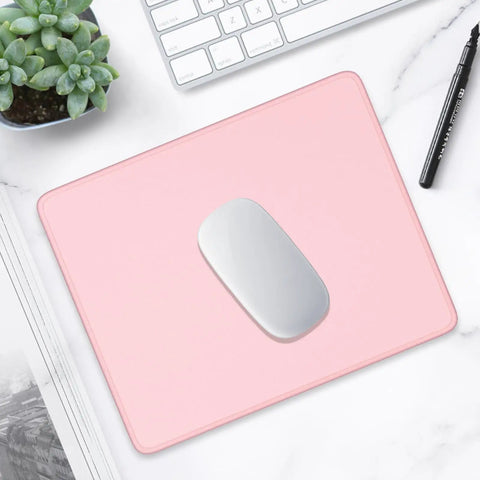 Pink Square Mouse Pad 10.2 X 8.3 Inches, Ultra Slick Surface With Stitched Edge, Anti Slip Waterproof Rubber Desk Mat for Gaming and Office