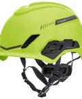 H1 V Gard Helmet With Fas Trac III Ratchet Suspension Polyethylene Shell For Maximum Impact Protection Hi Viz Yellow Green