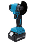 Pro Grade Cordless Cut Off Tool And Compact Angle Grinder Combo With Variable Speed Control For Badass Wood Metal Tile Cuts And Serious Workshop Jobs Usa Plug, showing blue handheld design