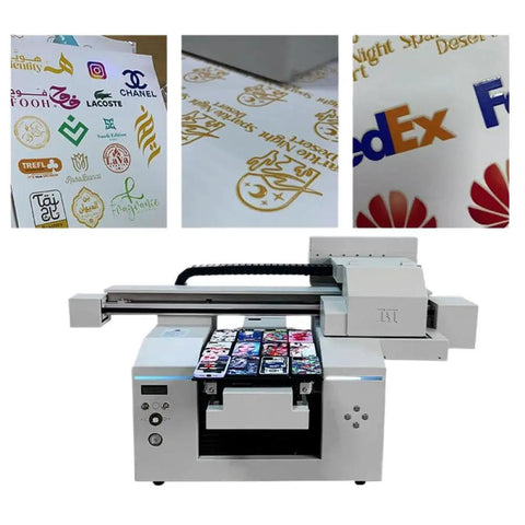 Professional Industrial Flatbed Inkjet Printer Delivers Crisp Serial Number Labeling With Plug And Play Ease For Chemical Packaging No Sweat Smudgeproof Auto Coding Rig printing colorful labels on various materials.