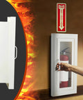 Semi Recessed Fire Extinguisher Cabinet With Reflective Sign, Steel Wall Mount, Magnetic Door With Handle, Acrylic Window, 2.5 Inch Trim