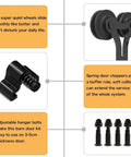 Sliding Barn Door Hardware Kit With Y Shape Rollers And Upgraded Nylon Bearings For Quiet, Smooth Operation, Heavy Duty Track System Delivers Stable And Sturdy Performance For A 5 Foot Door, black roller close-up