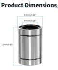 LM4UU Linear Ball Bearings 4Mm ID 8Mm OD 12Mm Length With Double Seal dimensions diagram