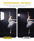 Comparison of ballet dancer with Two Pack Pro Grade 700W Equivalent Continuous Lighting Kit vs. standard lighting