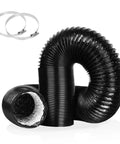 4 Inch Flexible Aluminum Air Ducting 10 Ft Long Beefed Up Heavy Duty White Four Layer Dryer Vent Hose For HVAC Ventilation Duct Fan Systems Includes Two Stainless Steel Clamps