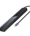 Heavy Duty 12 In 1 USB C Laptop Docking Station with multiple ports and a compact design for seamless connectivity.