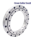 No Nonsense Cross Roller Bearing For Rotary Joints And CNC Machine Tables Smooth Rotation Killer Performance Heavy Duty Industrial Workhorse 130X205X25.4 Xsu080168 Model, close-up view of bearing with black and silver finish.