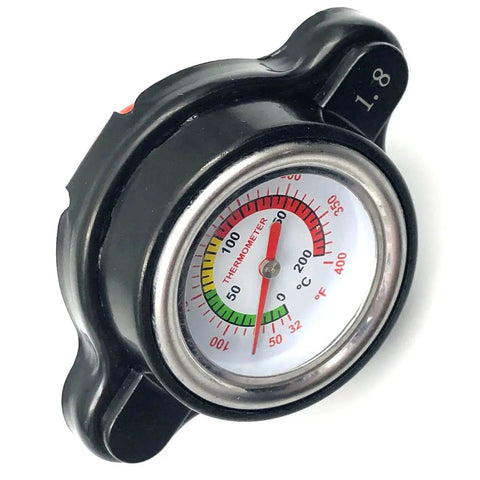 High Pressure Radiator Cap With Temperature Gauge 1.8 Bar For Honda CR125R CR250R CRF250L close-up view