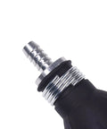 Close-up of rubber fuel primer bulb with metal 8mm fitting, part of Two Pack Rubber Fuel Primer Bulbs For Fuel Transfer Lines One Way Check Valve 8mm And 9mm Fittings Marine Carburetor And Low Pressure Systems Gasoline Petrol Diesel Pump Hand Primer