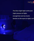 Blue LED Night Light Plug In Dusk To Dawn Sensor Small Round Nightlight Energy Saving Wall Light in dark bedroom