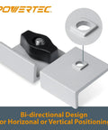 Bi-Directional Short Stop Kit For T Track Woodworking with low-profile block and wing knob for horizontal or vertical use