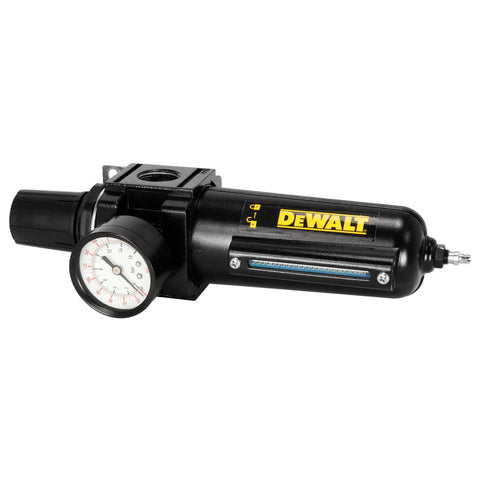 Three Quarters Inch NPT Air Filter Regulator For Your Shop Piping System With Moisture Removal Up To 150 PSI, side view