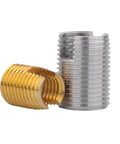 Self tapping thread inserts in silver and gold colors, for M2 to M16 repair. Snag A Solid Fix With These Cool Self Tapping Thread Inserts For M2 To M16 Repair.