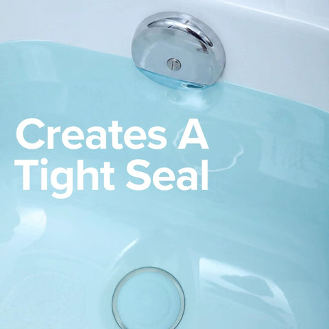 Slick Snap Shut Tub Drain Stopper For Standard 1.5 Inch Open Bathroom Drains sealing bath with tight watertight fit.