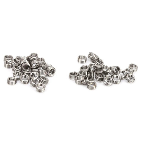 Stainless Steel Wire Thread Insert Kit For Screw Hole Repair, 50 Pcs SUS304 Bushing Inserts, 3.175 mm wire inserts shown