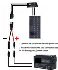 Diagram of Beefy 1Ft MC4 To SAE Solar Adapter Cable with polarity reverse connector for solar panel setup