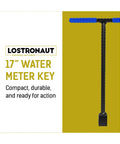 17 Inch Water Meter Key With Reinforced Steel T Handle And 4 Way Spigot Selector Pro Grade Garden And Plumbing Tool on yellow background