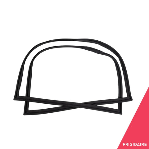 Door Gasket For Freezers Black 5304507206 curved view, Frigidaire brand tool-free installation replacement seal
