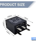 2 Pack 12V Plug And Play Fuel Pump Relay Five Pin Multipurpose Relay For Most Cars High Temperature Resistant Durable Auto Relay Easy Install Universal Black, 1.38 inch