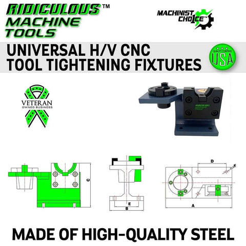 Universal CNC Tightening Fixture For CAT BT 40 Collet Chucks, Built Tough In High Grade Steel, for horizontal mount