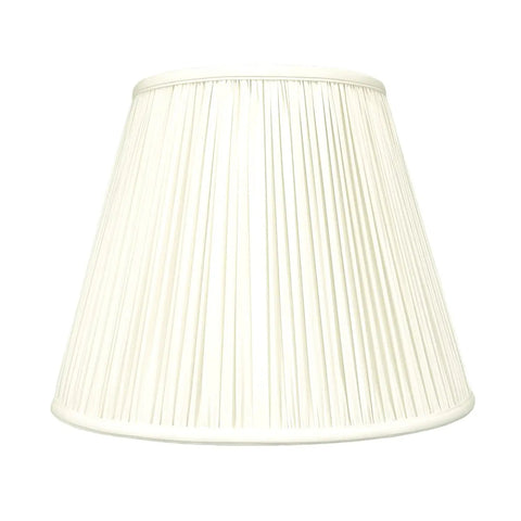 Deep Empire Gather Pleat Lamp Shade In Antique Gold Silk Type Shantung Fabric With Off White Lining Easy Install 7x10 Top 12.25x18 Bottom 13.25 Inch Tall For A Dope Room Glow