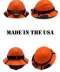 Full Brim Hard Hat Clips For Lift Brand Helmets, Patent Pending And Front Back Size Options, USA Made, Easy Install
