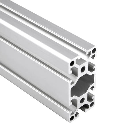 Close-up of 4080 T-slot profile from the Beefy 4080 Aluminum Extrusion Frame Kit With Anodized Linear Rail and T Slot Profiles For DIY CNC And 3D Printer Builds European Standard Heavy Duty Easy Assembly High Precision Rig