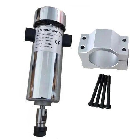 Ready To Roll Air Cooled 800W CNC Spindle Motor Kit With ER11 Collet Chuck DC 110V Power Supply And Quick Dial Speed Governor, motor with collet and screws.