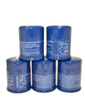 Honda 15400-PLM-A02 Oil Filter Case Of 5 OEM Part stacked showing blue filter design with product labeling